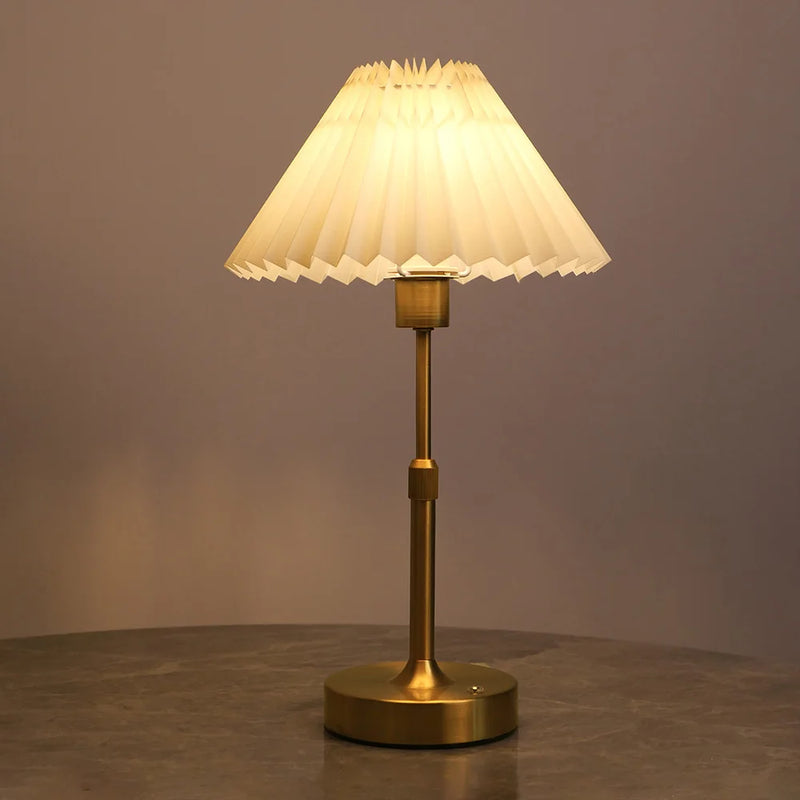 Lampe de table sans fil à abat-jour tissu, pied télescopique, 2000 mAh
