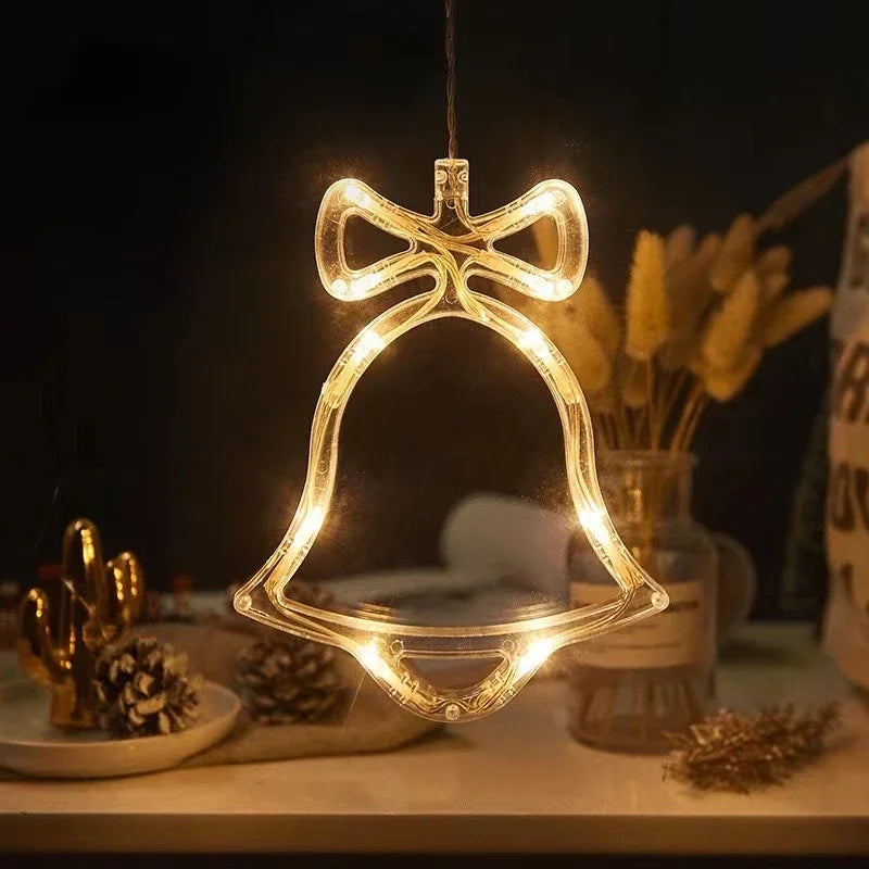 Décoration fenêtre Noël lumineuse à ventouse, 11 motifs, à piles
