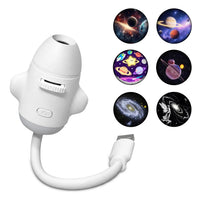 Mini projecteur d'étoiles USB en forme de fusée – lampe en forme de fusée et 6 films