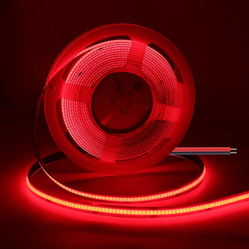 Bande LED COB ultra-fine – rouleau allumé en rouge