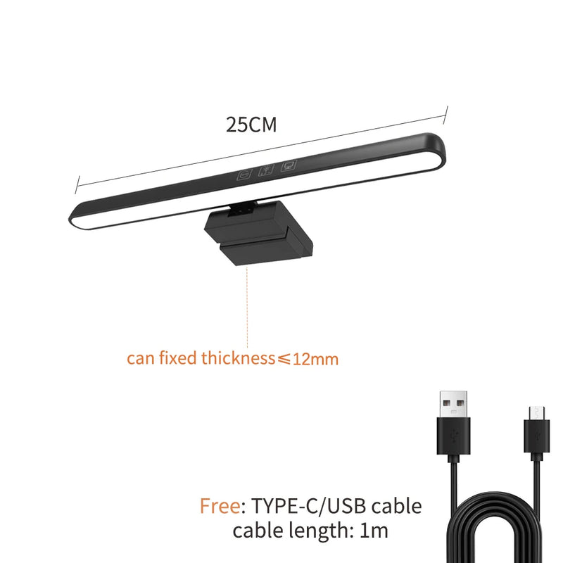Barre lumineuse écran PC 18 à 50 cm – modèle de 33 cm avec câble USB-C de 1,5 m