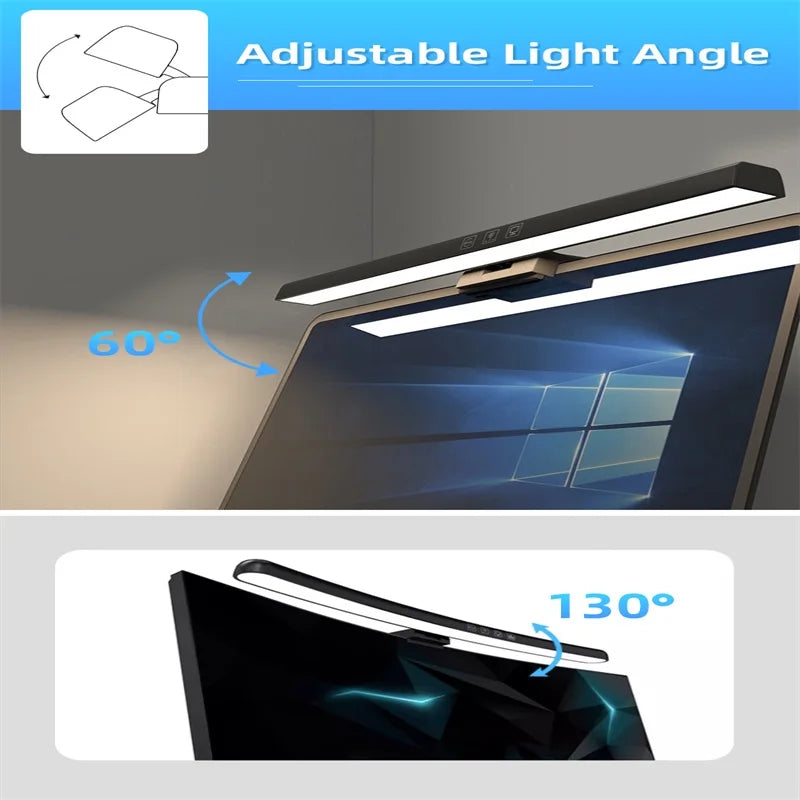 Barre lumineuse écran PC – angle d'éclairage réglable sur un écran