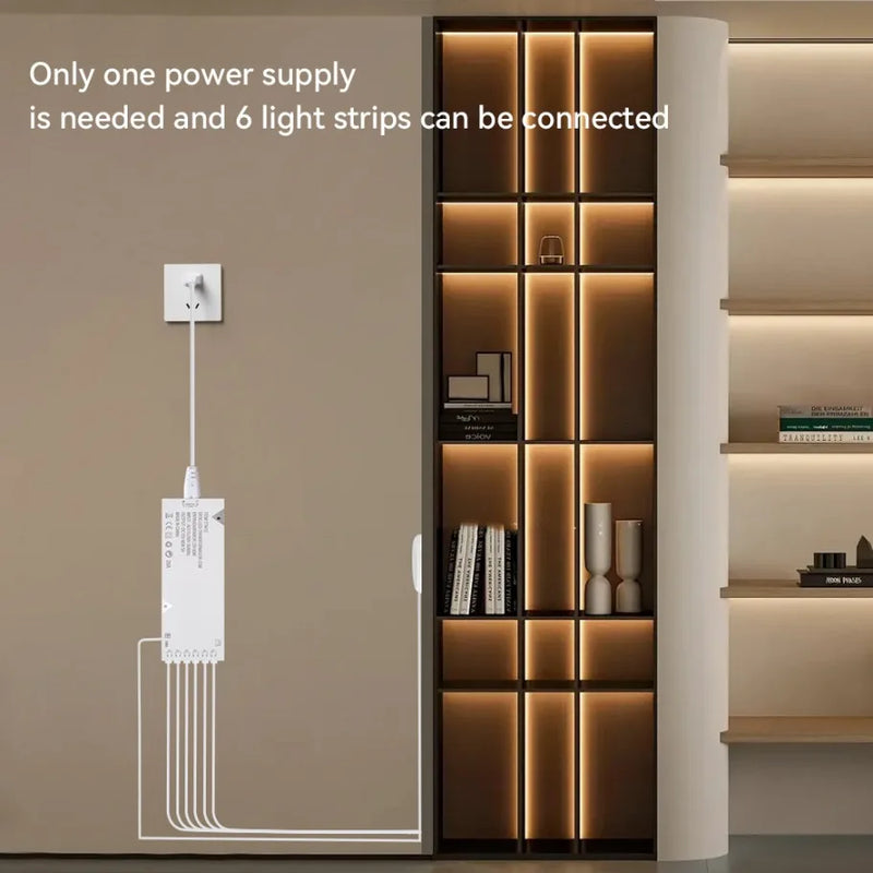 Ruban LED sous meuble à variateur tactile – ruban COB découpable tous les 2,5 cm et adhésif