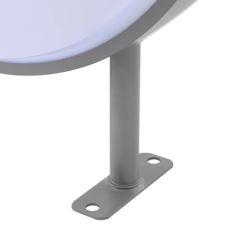 Caisson lumineux rond 50 cm – détail d'un support de fixation avec ses deux trous