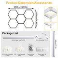 Plafonnier LED hexagonal garage blanc 6500 K, 1 à 14 hexagones