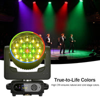 Lyre LED zoom wash 19 x 15 W ou 25 W RGBW, anneau lumineux