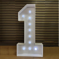Chiffres lumineux géants 120 cm en carton mousse, blanc chaud ou blanc froid