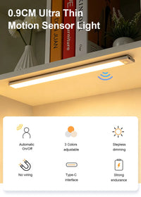 Lampe LED ultra-fine à détecteur – lampe ultra-fine à détecteur de mouvement sous une étagère
