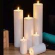 Bougies pilier LED géantes IP44 avec télécommande, 10 à 35 cm