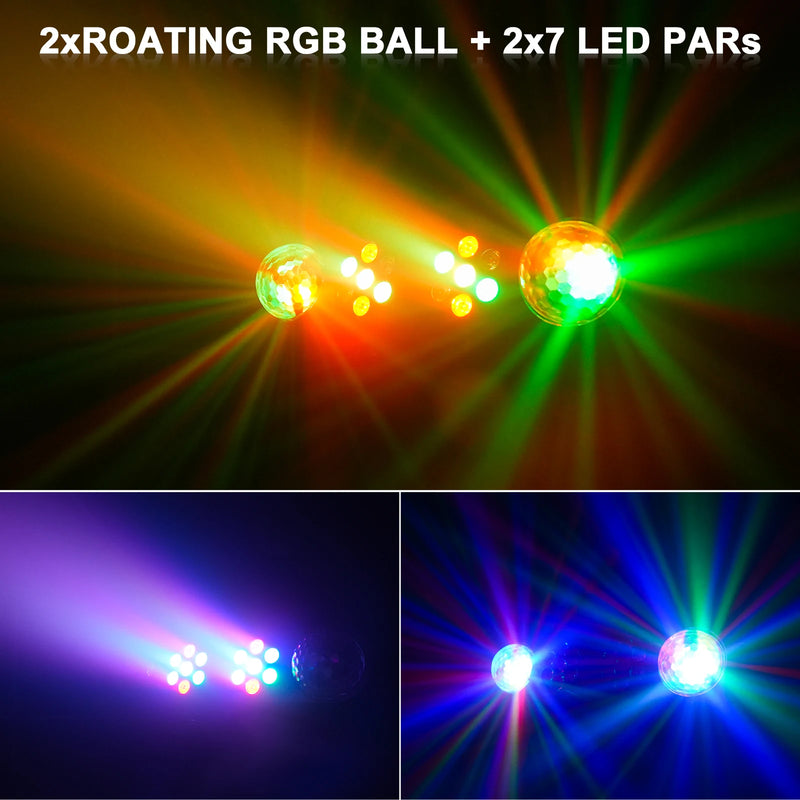 Jeu de lumière 4 en 1 sur trépied – boule rotative RVB et deux groupes de LED