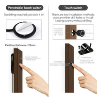 Ruban LED tasseau bois noir – interrupteur tactile à coller ou à encastrer
