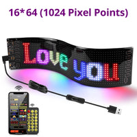 Panneau lumineux LED programmable flexible, application Bluetooth, USB, 17 à 60 cm