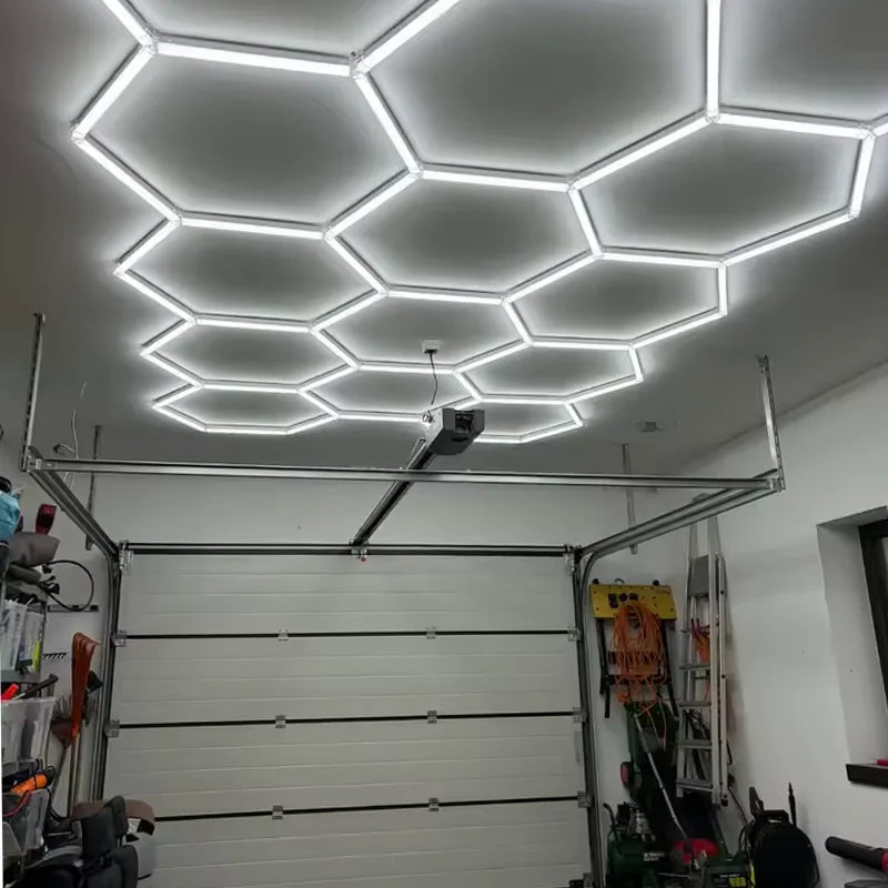 Éclairage LED hexagonal de garage en 14 formats, de 1 à 17 hexagones