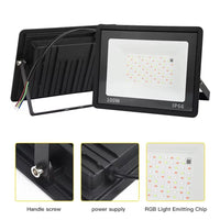 Projecteur LED extérieur RGB IP66 avec télécommande, 30, 50 ou 100 W