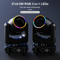 Lyre beam 230 W hybride à anneau LED RGB, DMX 18 canaux, 14 gobos