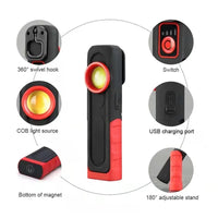 Lampe d'inspection LED rechargeable pour détailing auto, magnétique, 4 modes de lumière