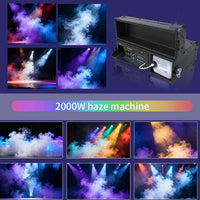 Machine à brouillard 2000 W en flight case – effets de brume colorée sous différents éclairages