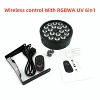 PAR LED plat 18 LED – 1 projecteur RGBWA UV 6 en 1 avec télécommande