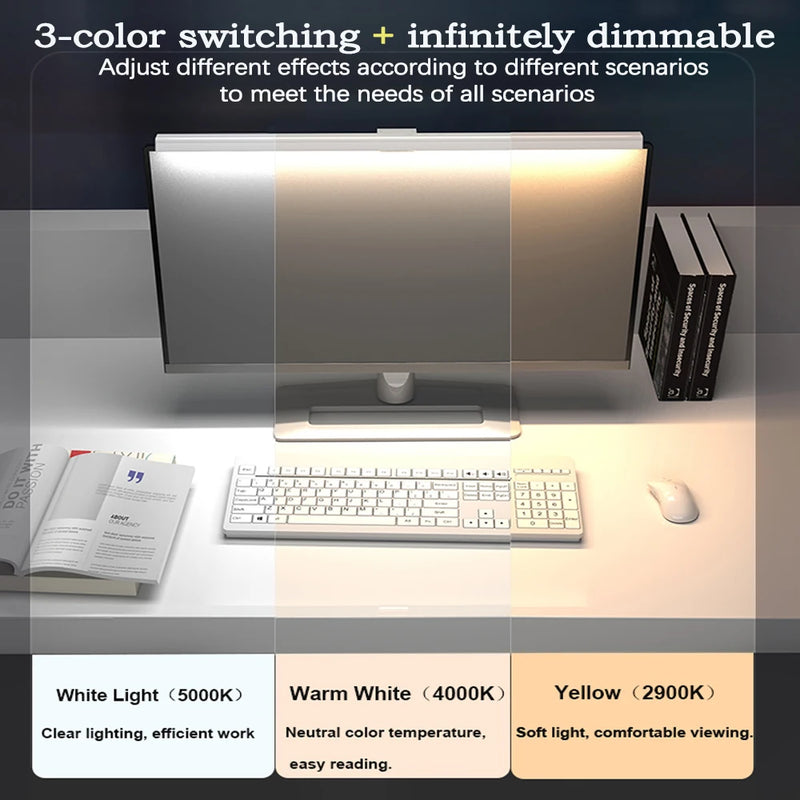 Barre lumineuse écran PC 18 à 50 cm – usages : étude, travail, jeu et visionnage