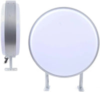 Enseigne drapeau lumineuse ronde double face 50 cm LED étanche IP67
