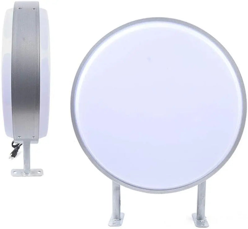 Enseigne drapeau lumineuse ronde double face 50 cm LED étanche IP67