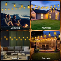 Guirlande guinguette extérieur ST38, ampoules LED plastique, 10 à 30 m