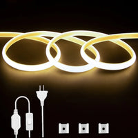 Ruban LED COB 220 V – blanc neutre en boucles avec câble à interrupteur
