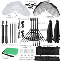 Kit studio photo à la pièce : 4 kits softbox et 4 cadres de fond de 2,4 x 4 m, 12 articles