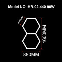 Éclairage LED hexagonal – schéma 2 hexagones, 88 x 160 cm