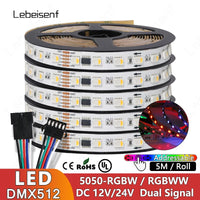 Ruban LED adressable DMX512 – bobine de 5 m de ruban RGBW ou RGBWW 12 V ou 24 V