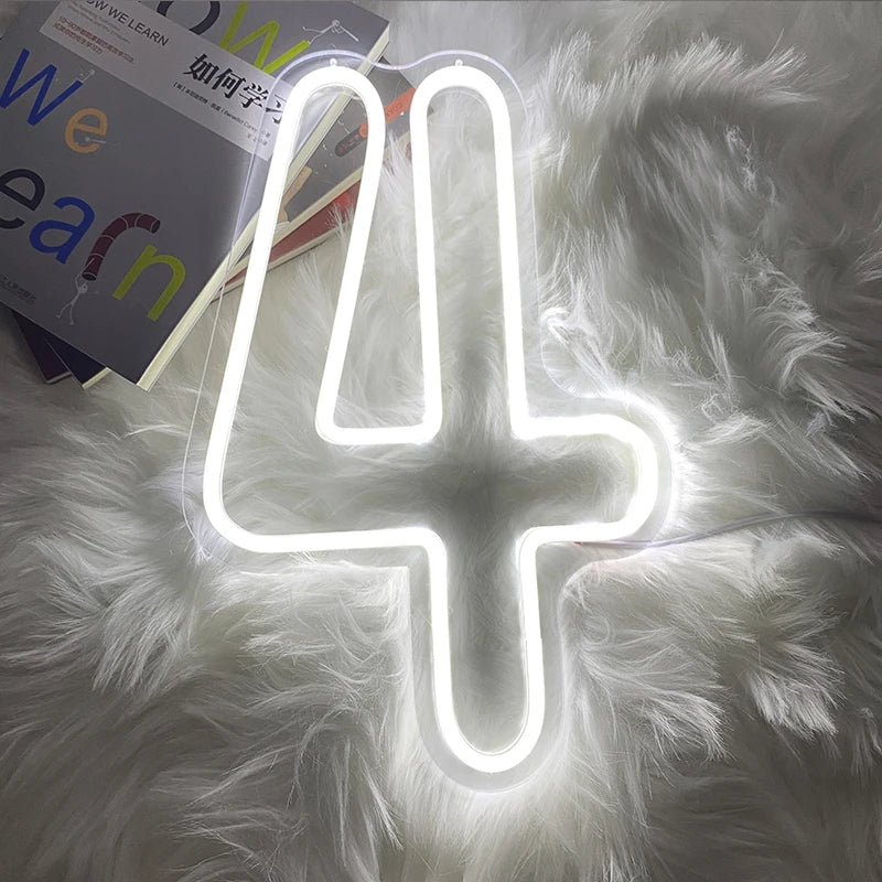 Néon LED mural chiffre ou étoile d'anniversaire – vue 3