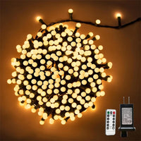 Guirlande de Noël à boules LED, 300 ou 500 LED, 8 modes, télécommande