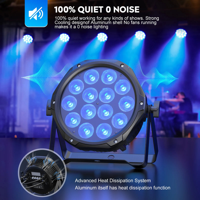 Par LED IP65 étanche, 14 LED RGBW 140 W DMX, 4 pièces