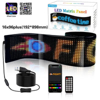 Panneau LED flexible programmable RGB de 27 à 176 cm, Bluetooth, USB