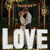 Lettres LOVE géantes lumineuses pour mariage, à monter, piles AA, 91 ou 120 cm