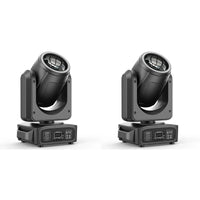 Lot de 2 lyres LED beam 150 W à anneau halo RGB, prisme 18 facettes