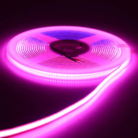 Ruban LED COB fin 3 ou 5 mm – rouleau allumé en rose