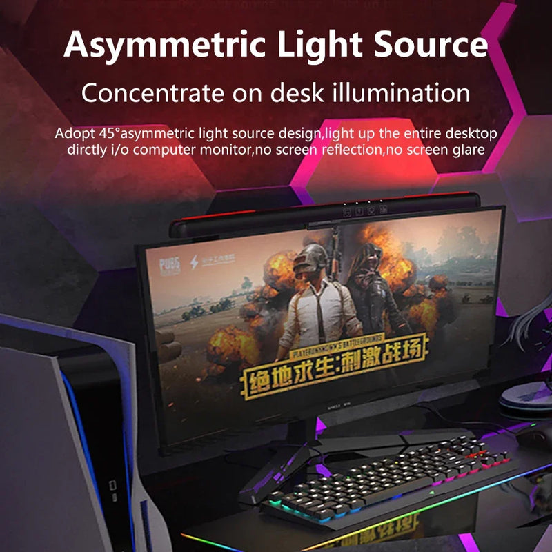 Barre lumineuse écran – lumière asymétrique inclinée à 45° concentrée sur le bureau