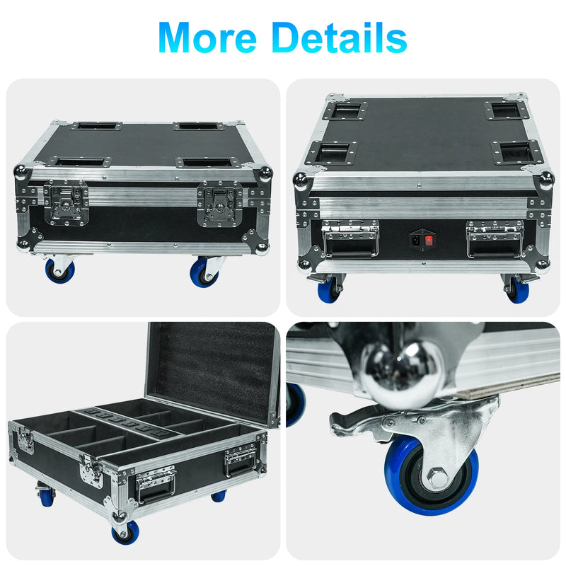 Uplight sur batterie RGBWA UV, lot de 6 avec flight case de charge