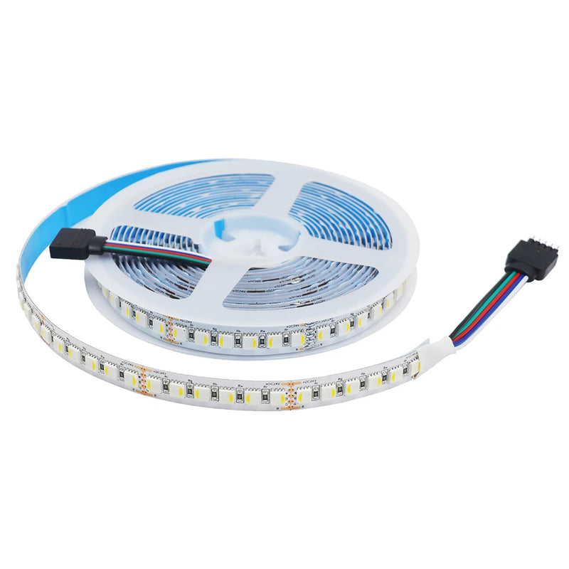 Ruban LED RGBW 4 en 1 de 5 m, 12 V ou 24 V, 60 à 120 LED/m, sans alimentation