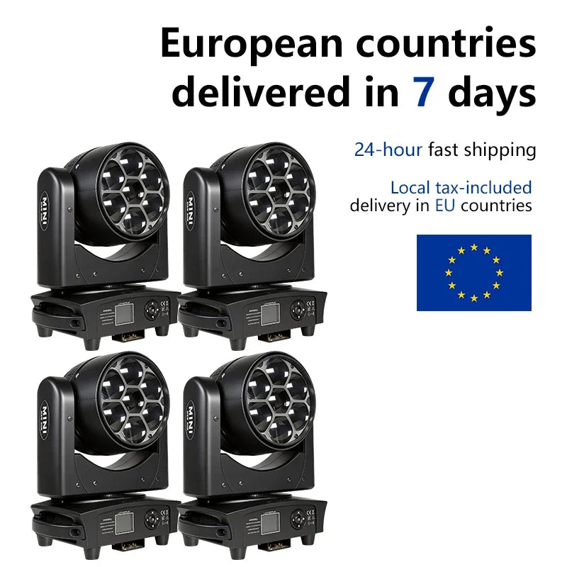 Lyres LED œil d'abeille 7 x 40 W – lot de quatre lyres