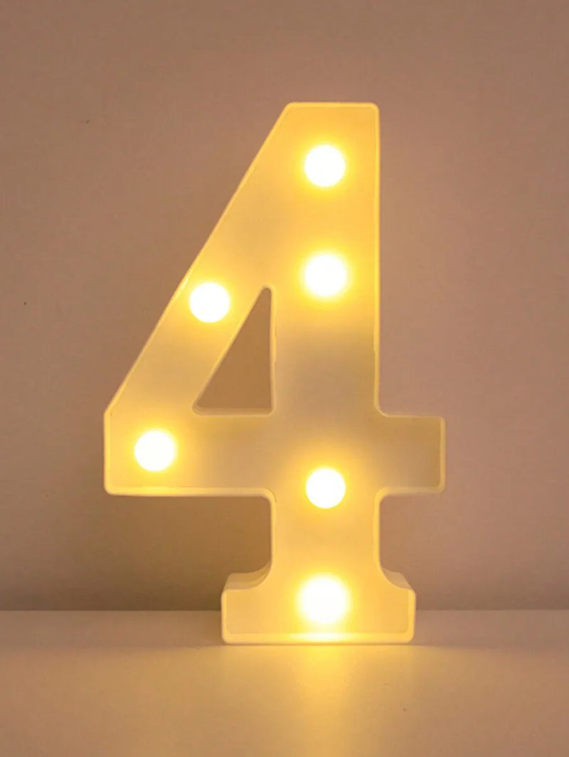 Lettre lumineuse LED 22 cm à piles, A à Z et 0 à 9
