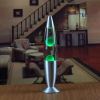 Lampe à lave fusée en verre, base métallique, 4 couleurs de cire