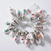 Guirlande sapin lumineuse boules à neige – guirlande d'ampoules à figurines de Noël et boîtier à piles, autre vue