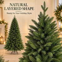 Sapin lumineux artificiel PE et PVC avec LED, 120 à 180 cm
