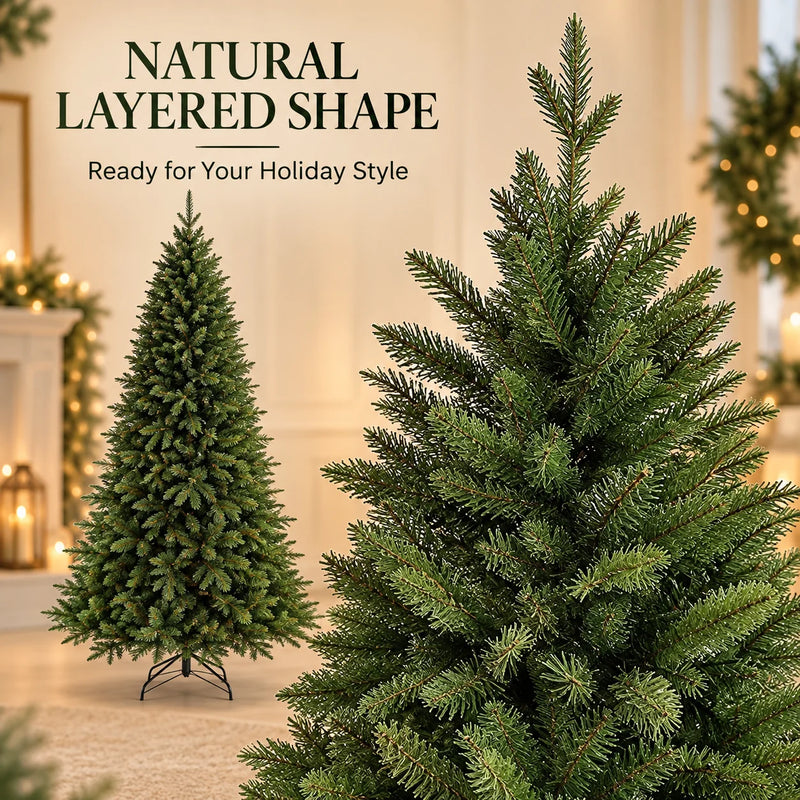 Sapin lumineux artificiel PE et PVC avec LED, 120 à 180 cm
