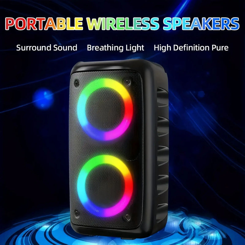 Enceinte lumineuse karaoké Bluetooth avec radio FM et micro filaire