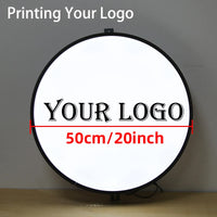 Caisson lumineux rond 50 cm LED à logo personnalisable – gabarit de logo et diamètre de 50 cm