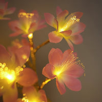 Arbre lumineux de table à fleurs de camélia, 18 LED à piles, 52 cm