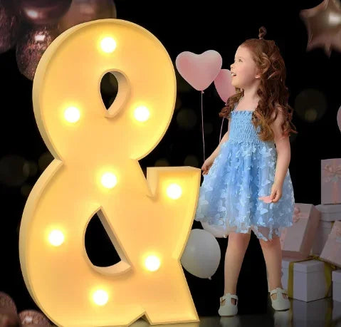 Lettre lumineuse géante à remplir de ballons, A à Z et &, 70, 100 ou 120 cm